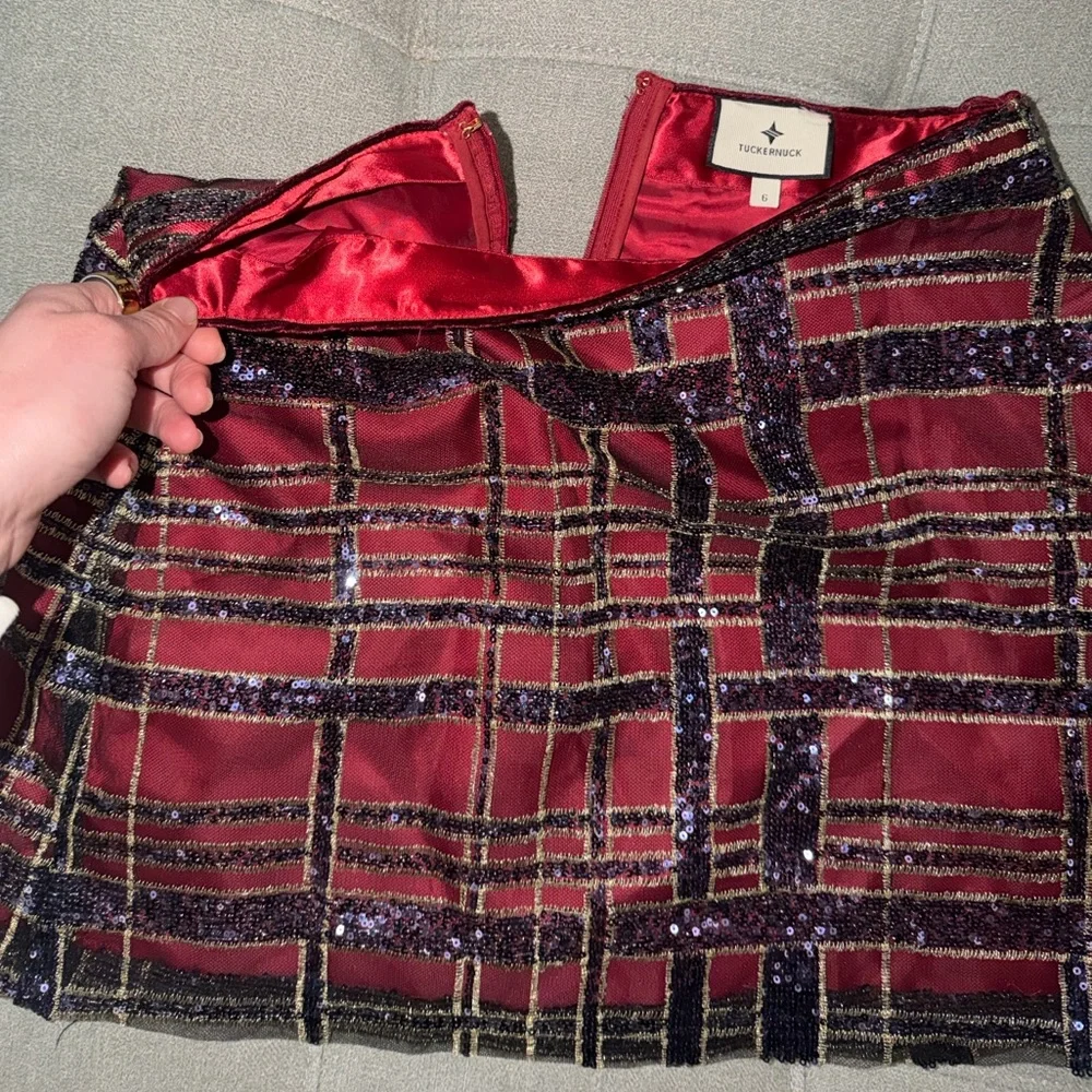 TUCKERNUCK Sequin Plaid Maxine Top + Sequin Plaid Meg Skirt SET small/medium